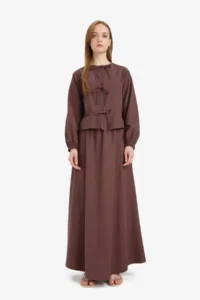 DeFacto A-Line Linen Blend Maxi Hijab Skirt - Image 2