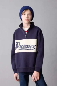 DeFacto Oversize Wide Fit Half Zipper Printed Sweatshirt Boy