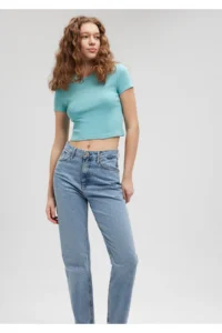 Mavi Green Basic Crop T-Shirt Crop / Short Cut 1600814-71463