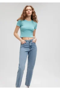 Mavi Green Basic Crop T-Shirt Crop / Short Cut 1600814-71463 - Image 2