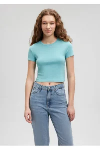 Mavi Green Basic Crop T-Shirt Crop / Short Cut 1600814-71463 - Image 3