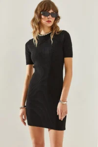 Bianco Lucci Women Back Detailed Knit Dress