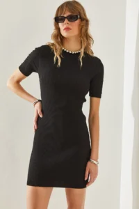 Bianco Lucci Women Back Detailed Knit Dress - Image 2