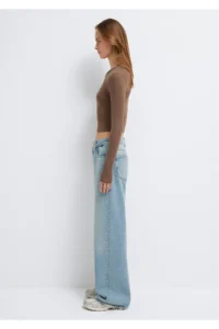 Mavi Long Sleeve Brown Crop Basic T-Shirt Crop / Short Cut 1612822-81959 - Image 5