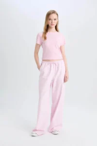 DeFacto Short Sleeve Pink Women T-Shirt C3852AX/PN614 - Image 2