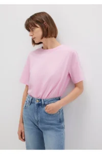 Mavi Round Neck Pink Basic T-Shirt Regular Fit / Normal Cut 1600955-71117 - Image 2