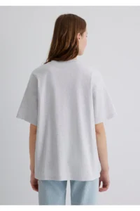 Mavi Logo Printed Gray T-Shirt Oversize / Wide Cut 1600843-85438 - Image 4