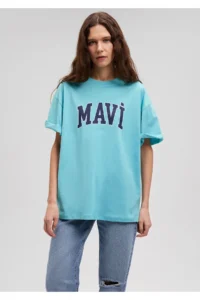 Mavi Logo Printed Green T-Shirt Regular Fit / Normal Cut 1600843-71463 - Image 2