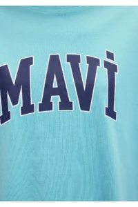 Mavi Logo Printed Green T-Shirt Regular Fit / Normal Cut 1600843-71463 - Image 6