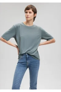 Mavi Gray Tencel Tm Modal Basic T-Shirt Regular Fit / Normal Cut 1611897-71598 - Image 2