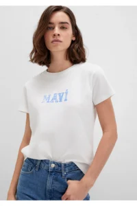 Mavi Printed White T-Shirt Regular Fit / Normal Cut 1612232-70057