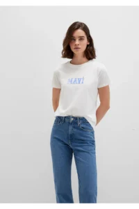 Mavi Printed White T-Shirt Regular Fit / Normal Cut 1612232-70057 - Image 2