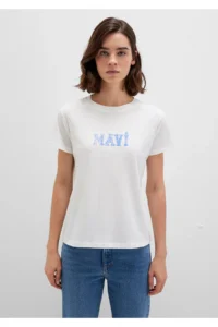 Mavi Printed White T-Shirt Regular Fit / Normal Cut 1612232-70057 - Image 4