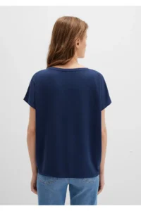 Mavi Lux Touch (TENCEL™) Modal Navy Blue Basic T-Shirt Loose Fit 167245-70487 - Image 4