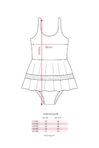 Minipodyum Girls' Batik Patterned Etekli Swimsuit - Image 2