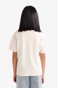 DeFacto Relax Fit Crew Neck Printed Short Sleeve T-Shirt Girls - Image 4