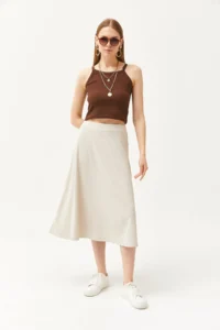 Olalook Women's Stone Waist Elastic Flowy Twist Skirt - Image 3