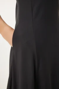 Happiness İstanbul Women Black with pocket Summer flared Midi Dress - Image 5