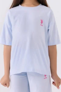 US Polo Assn. U.s. Polo Shirt Assn Girls' Purple Bermuda Set - Image 4