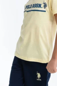 US Polo Assn. Us1030 U.S. Polo Assn Classic Light Yellow Boy Bermuda Suit - Image 3