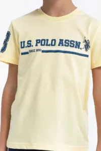 US Polo Assn. Us1030 U.S. Polo Assn Classic Light Yellow Boy Bermuda Suit - Image 4