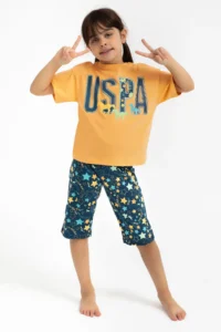 US Polo Assn. Girls' Yellow Capri Set - Image 2