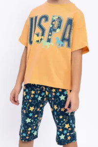 US Polo Assn. Girls' Yellow Capri Set - Image 3