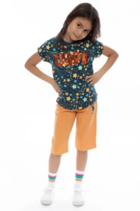 US Polo Assn. U.s. Polo Shirt Assn Kids Girls' Black Capri Set - Image 2