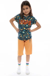 US Polo Assn. U.s. Polo Shirt Assn Kids Girls' Black Capri Set - Image 4