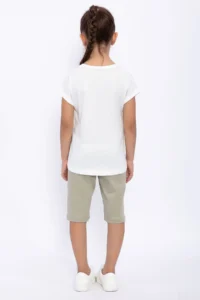 US Polo Assn. Sun Love Cream Girls' Capri Set - Image 5