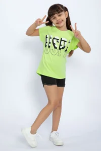 US Polo Assn. Lime Green Girls' Shorts Set