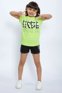 US Polo Assn. Lime Green Girls' Shorts Set - Image 2
