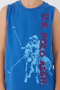 US Polo Assn. Picture Details Blue Boys' Bermuda Set - Image 4