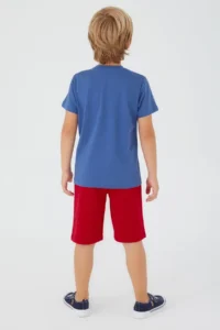 US Polo Assn. Base. Polo Assn Silky Blue Boy Bermuda Suit - Image 5