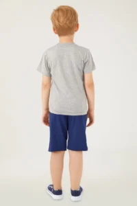 US Polo Assn. Base. Polo Assn Vivid Natural Silk Gray Melange Boy Bermuda Suit - Image 5