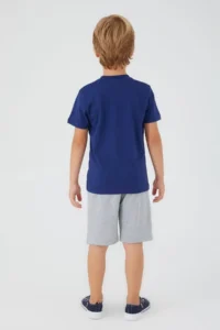 US Polo Assn. Shaped Writing Detail Navy Blue Boy Bermuda Suit - Image 5