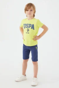 US Polo Assn. U.s. Polo Shirt Assn Boys' Yellow Bermuda Set - Image 2