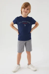 US Polo Assn. U.s. Polo Shirt Assn Boys' Navy Blue Bermuda Set - Image 2