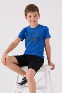 US Polo Assn. U.s. Polo Shirt Assn Boys' Blue Bermuda Set - Image 3