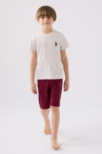 US Polo Assn. U.s. Polo Shirt Assn Boys' Cream Bermuda Set - Image 3