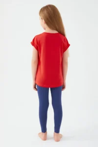 US Polo Assn. Base. Polo Assn Inclined Writing Red Girls Tights Set - Image 5