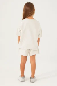 US Polo Assn. Base. Polo Assn Plain Open Naive Cream Girls Shorts Set - Image 10