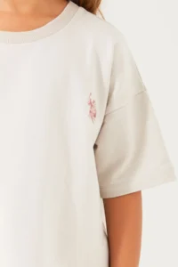US Polo Assn. Base. Polo Assn Plain Open Naive Cream Girls Shorts Set - Image 7