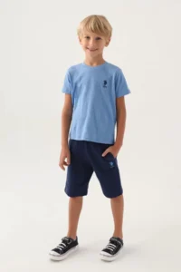 US Polo Assn. BASE. Polo Assn Licensed Printed Indigo Boys Bermuda Suit