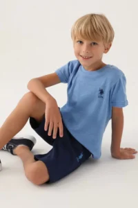 US Polo Assn. BASE. Polo Assn Licensed Printed Indigo Boys Bermuda Suit - Image 2