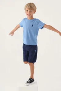 US Polo Assn. BASE. Polo Assn Licensed Printed Indigo Boys Bermuda Suit - Image 3