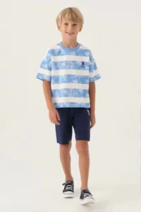 US Polo Assn. Boys' BERMUDA Set - Indigo - Image 3