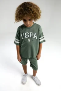 US Polo Assn. Us Polo Shirt Assn Boys' Khaki Bermuda Set - Image 3