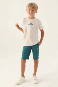 US Polo Assn. Boys' Bermuda Set - Stone