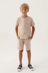 US Polo Assn. Boys' Brown Bermuda Set